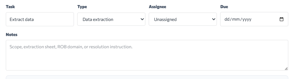Assign work panel for coordinating reviewer tasks