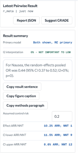 Coventra analysis result summary panel