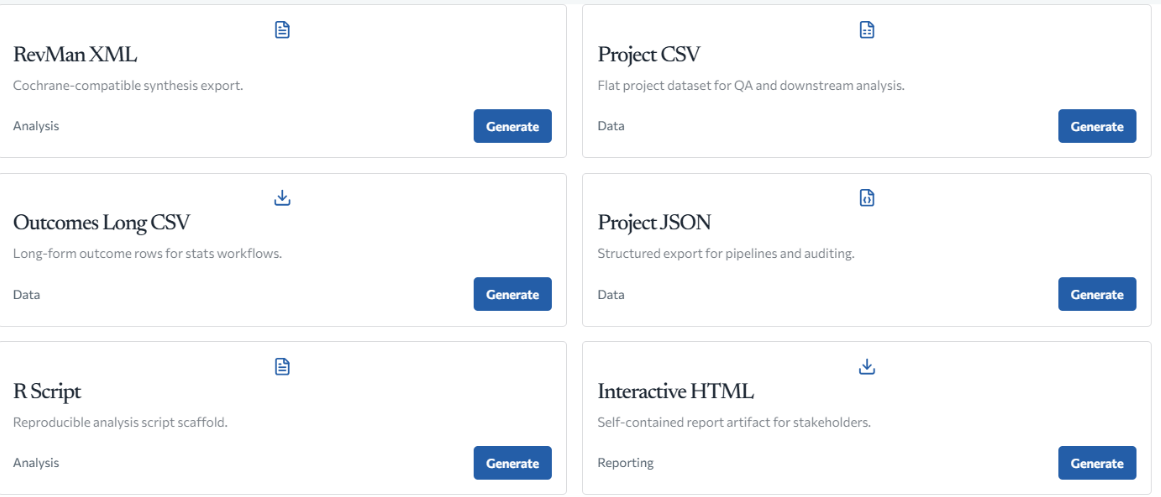 Export workspace